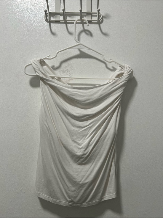 Target Tops - Target White Draped Off-Shoulder Top